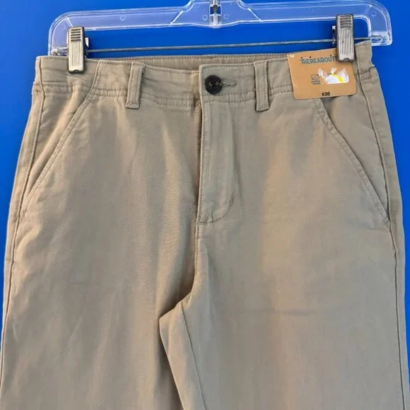 NWT Big Boys Soft Knit Chino British Khaki Dress Pants by Thereabouts - L (14) - Picture 2 of 7